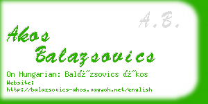 akos balazsovics business card